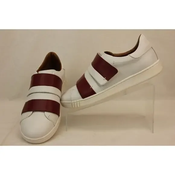 NIB BALLY WILLET WHITE RED LEATHER LOGO SWISS SNEAKERS 12 US 45 ITALY